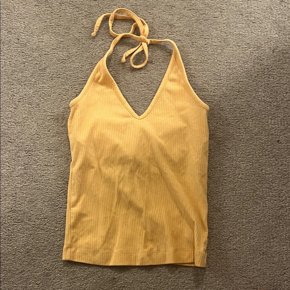 Old Navy Orange Ribbed Halter Top